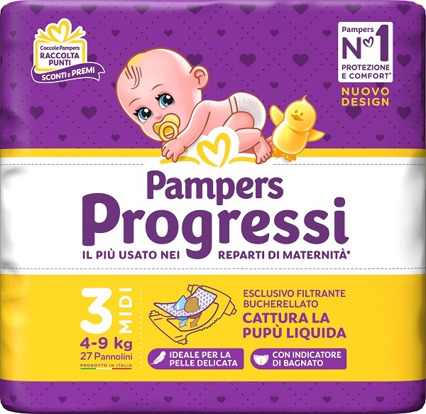 PAMPERS PROGRESSI MIDI 27 PEZZI - farmavitality.it