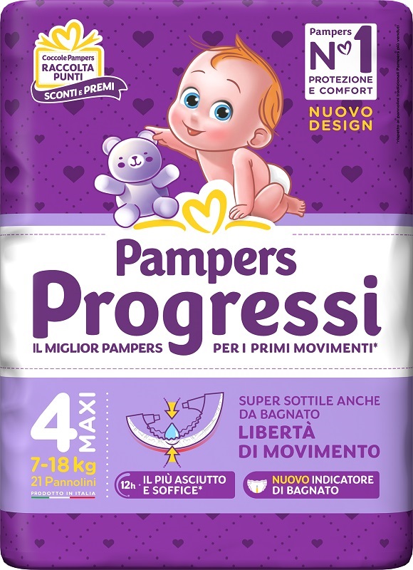 PAMPERS PROGRESSI MAXI 21 PEZZI - farmavitality.it