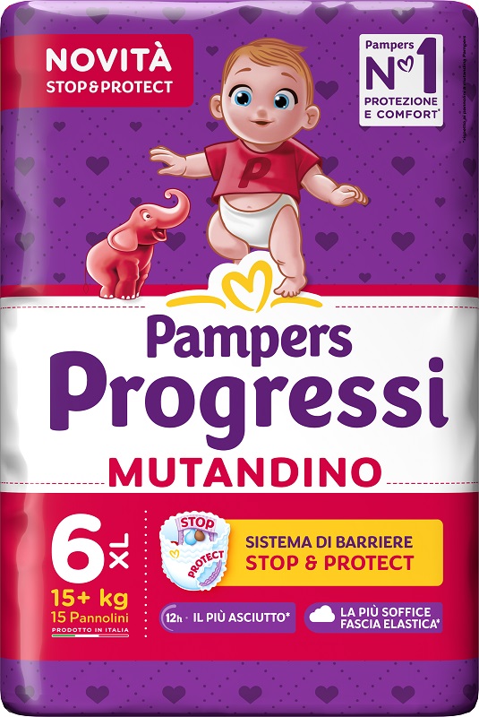 PAMPERS PROGRESSI MUTANDINA XL CP 15 PEZZI - farmavitality.it