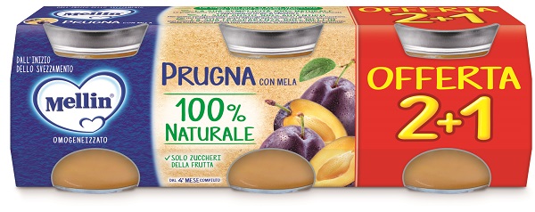 MELLIN OMOGENEIZZATO PRUGNA 3 PEZZI DA 100 G - farmavitality.it