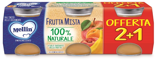 MELLIN OMOGENEIZZATO FRUTTA MISTA 3 PEZZI DA 100 G - farmavitality.it