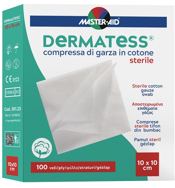 GARZA IDROFILA DERMATESS COTONE 10X10 100 VELI - farmavitality.it