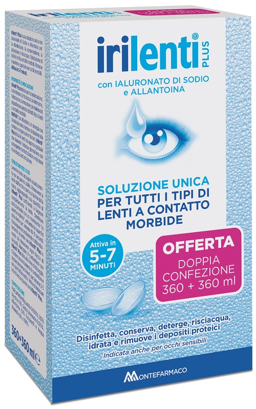 SOLUZIONE UNICA PER LENTI A CONTATTO IRILENTI 2 PEZZI DA 360 ML - farmavitality.it