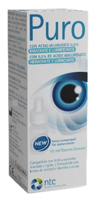 SOLUZIONE STERILE PER USO OFTALMICO PURO IDRATANTE E LUBRIFICANTE 0,2% ACIDO IALURONICO SENZA CONSERVANTI 10 ML - farmavitality.it