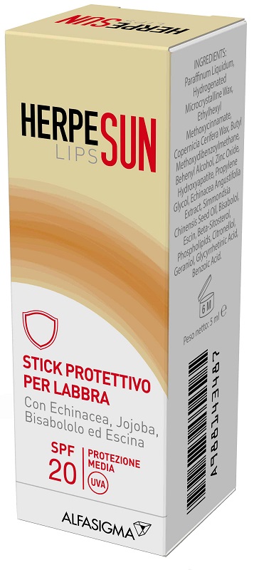 HERPESUN LIP STICK LABBRA SPF 20 5 ML - farmavitality.it