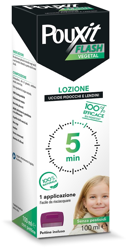 POUXIT FLASH VEGETAL LOZIONE PIDOCCHI E LENDINI 100 ML CON PETTINE - farmavitality.it