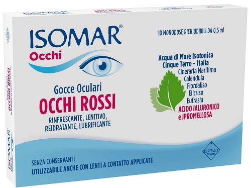ISOMAR OCCHI ROSSI GOCCE OCULARI ACIDO IALURONICO 0,20% 10 FLACONCINI - farmavitality.it