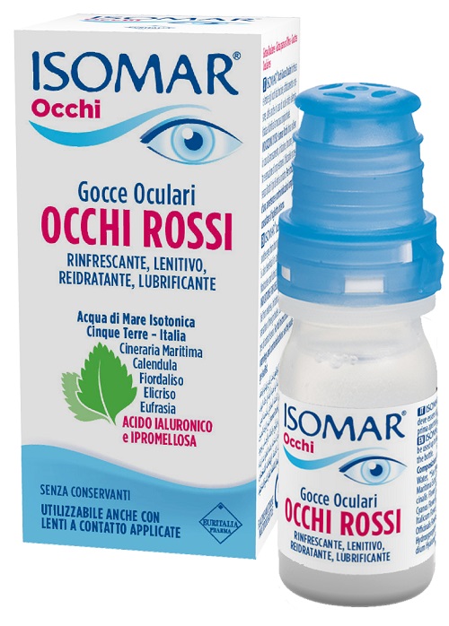 ISOMAR OCCHI ROSSI GOCCE OCULARI ACIDO IALURONICO 0,20% 10 ML - farmavitality.it