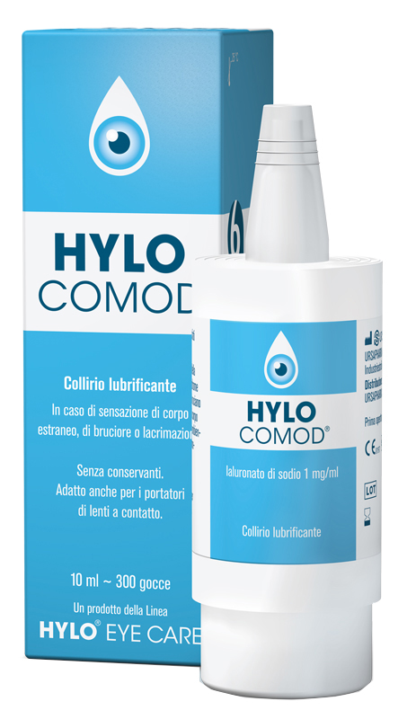 HYLO-COMOD GOCCE OCULARI IALURONATO DI SODIO 0,1% FLACONCINO 10 ML - farmavitality.it
